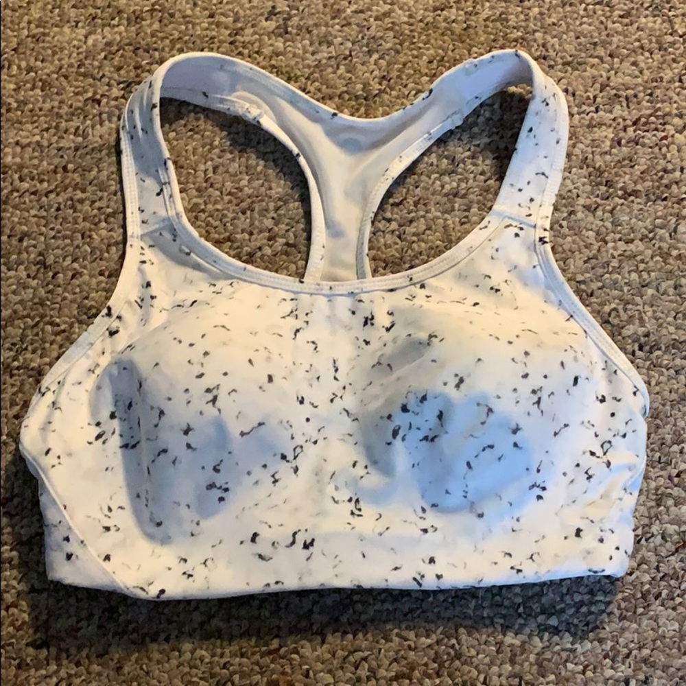 Marble print sports bra